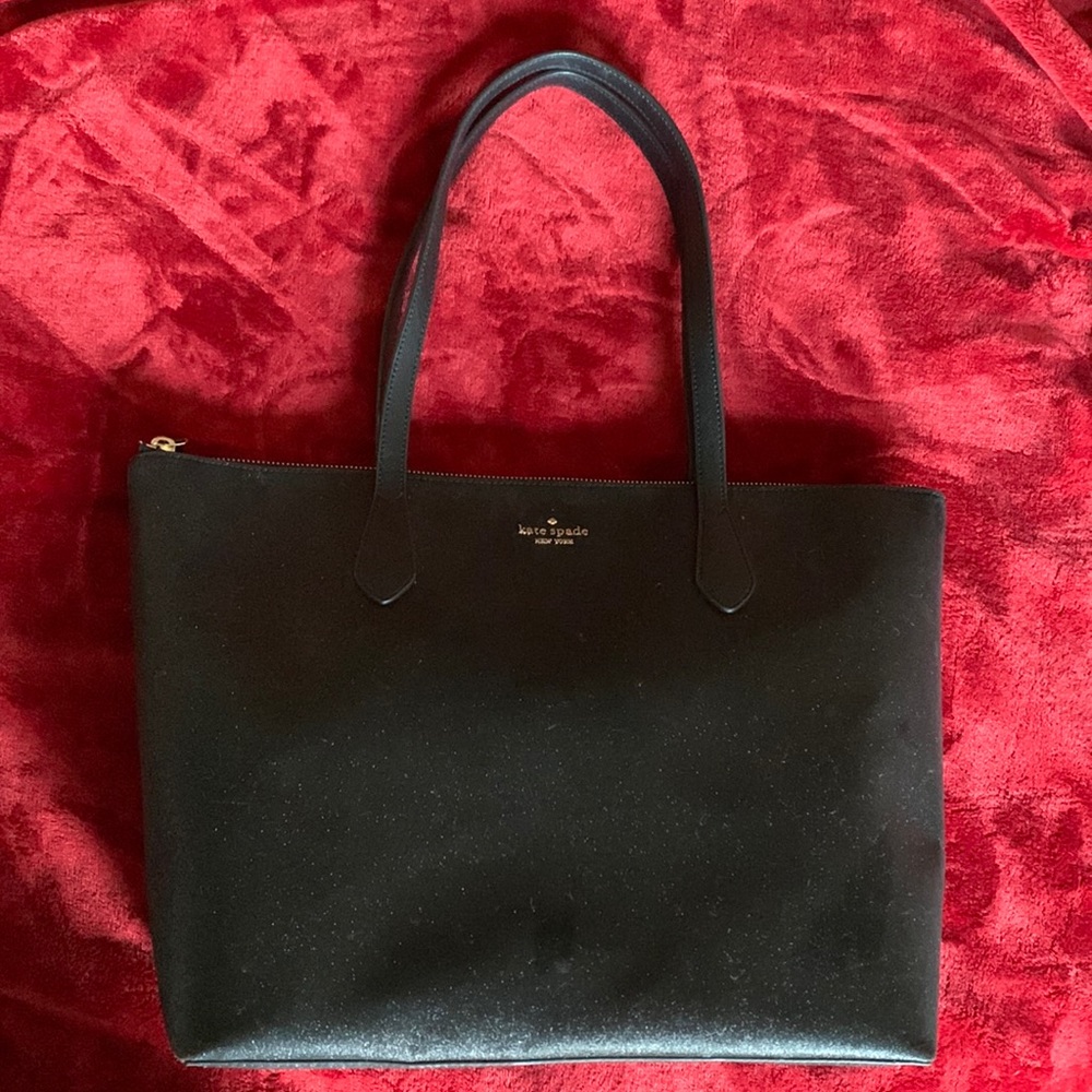 Kate Spade *FULL GLITTER* LARGE Black Tote